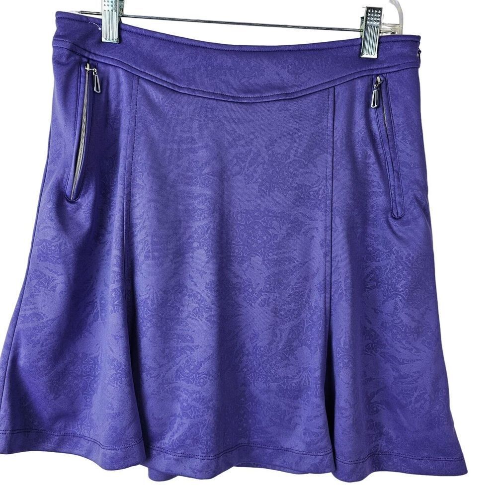 Monterey Club Women's Purple Skort Tennis Golf Zip‎ Pockets Size S